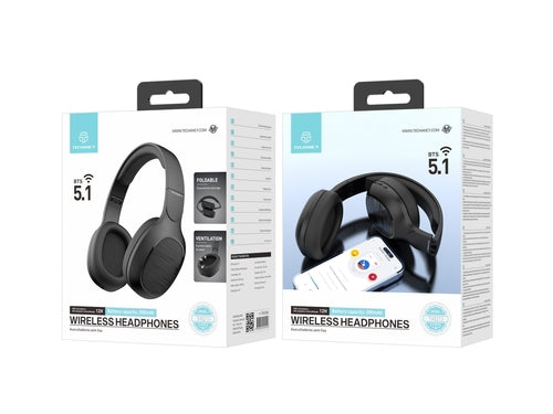 Techancy Auscultadores Sem Fios TH5213, Reprodução De Música 12h,